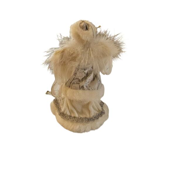 Vintage Dandee International Ltd White Angel Tree Topper Feather Wings - Picture 4 of 6